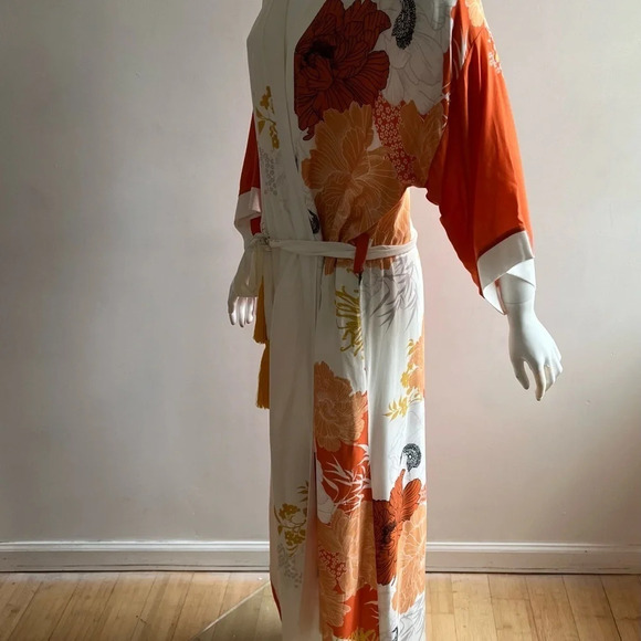 Campos De Ibiza Viscose Multi Long Bathrobe Sleepwear Boho Kimono Robe - Picture 4 of 14